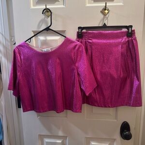 Shimmering Pink Skirt Set